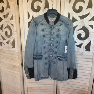 Free People Denim Seamed and Structured Ja…